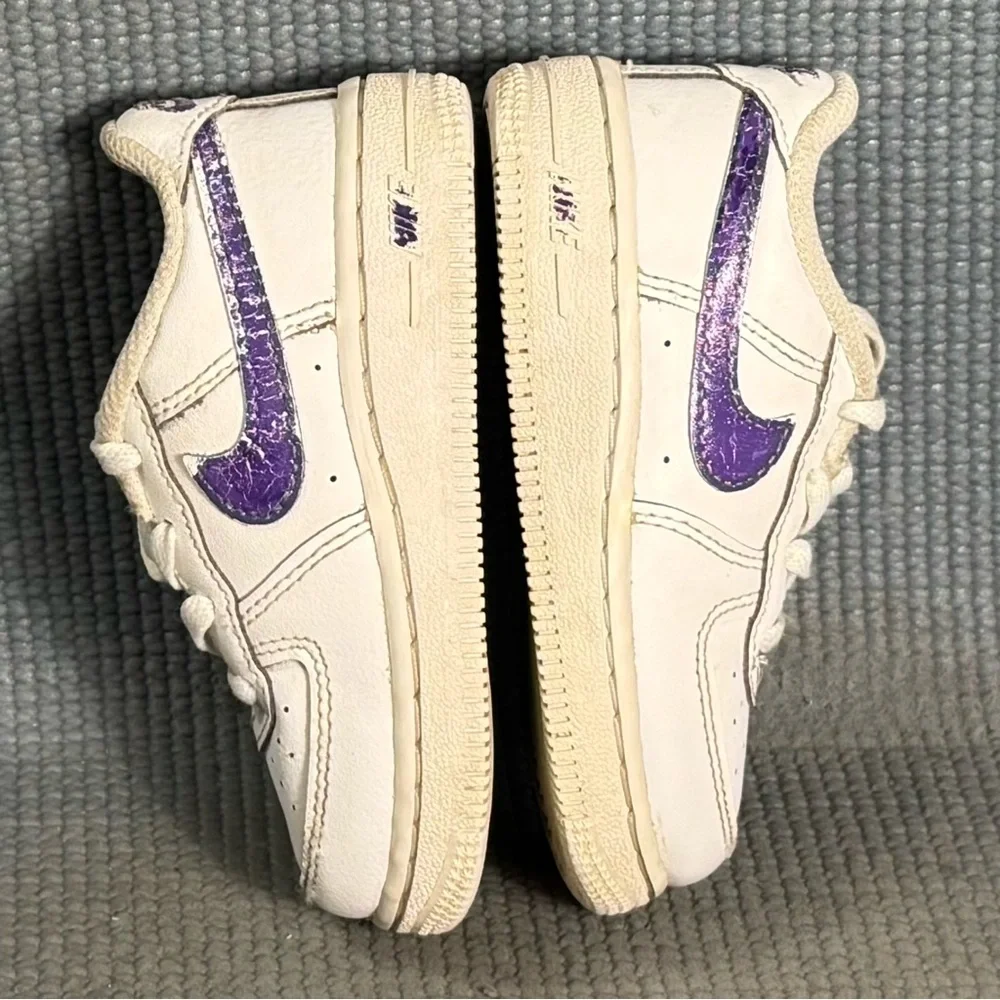 Nike‎ Air Force 1 LE 'Triple White Purple’ Shoes Toddler Size 6C